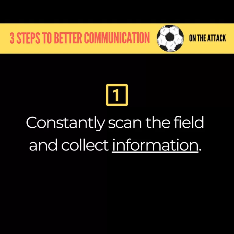 3 steps to better communication on the attack: One - constantly scan the field and collect information